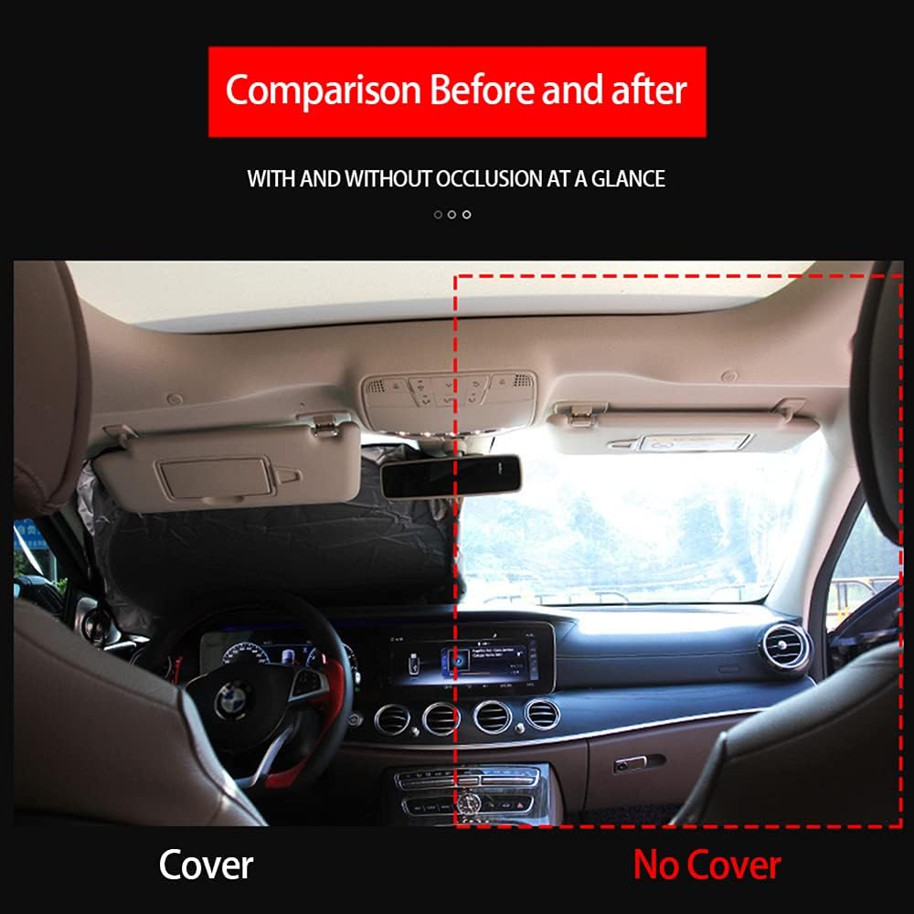 SILANKA Car Windshield Sun Shade Front Window Windshield Blocks UV Rays Sun Visor Protector Sunshade fit X1 X2 X3 X4 X5 X6 E34 E39 E53 E60 E63 E65 E70 E71 E72 E84 E83 F01 F15 F16 F25 F26 etc
