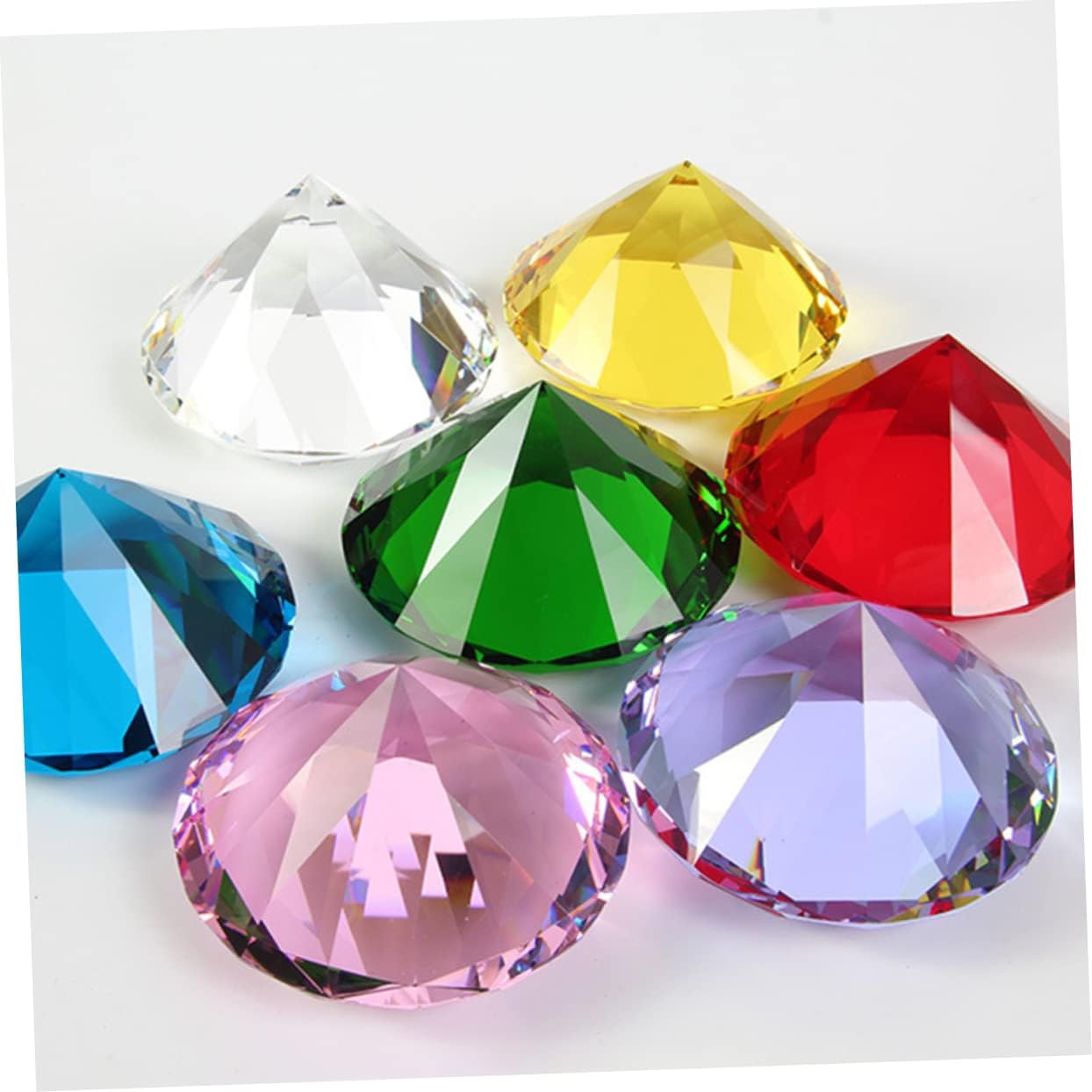 PRETYZOOM 20pcs Unique Crystal Diamond Decorations Wedding Diamonds Decor for Home Party Birthday Crystals Centerpieces