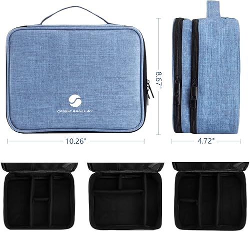 Vista 11 de ORIENT FAMULAY Organizador de viaje, bolsa impermeable para cables para accesorios electrónicos, bolsa de almacenamiento grande a prueba de golpes