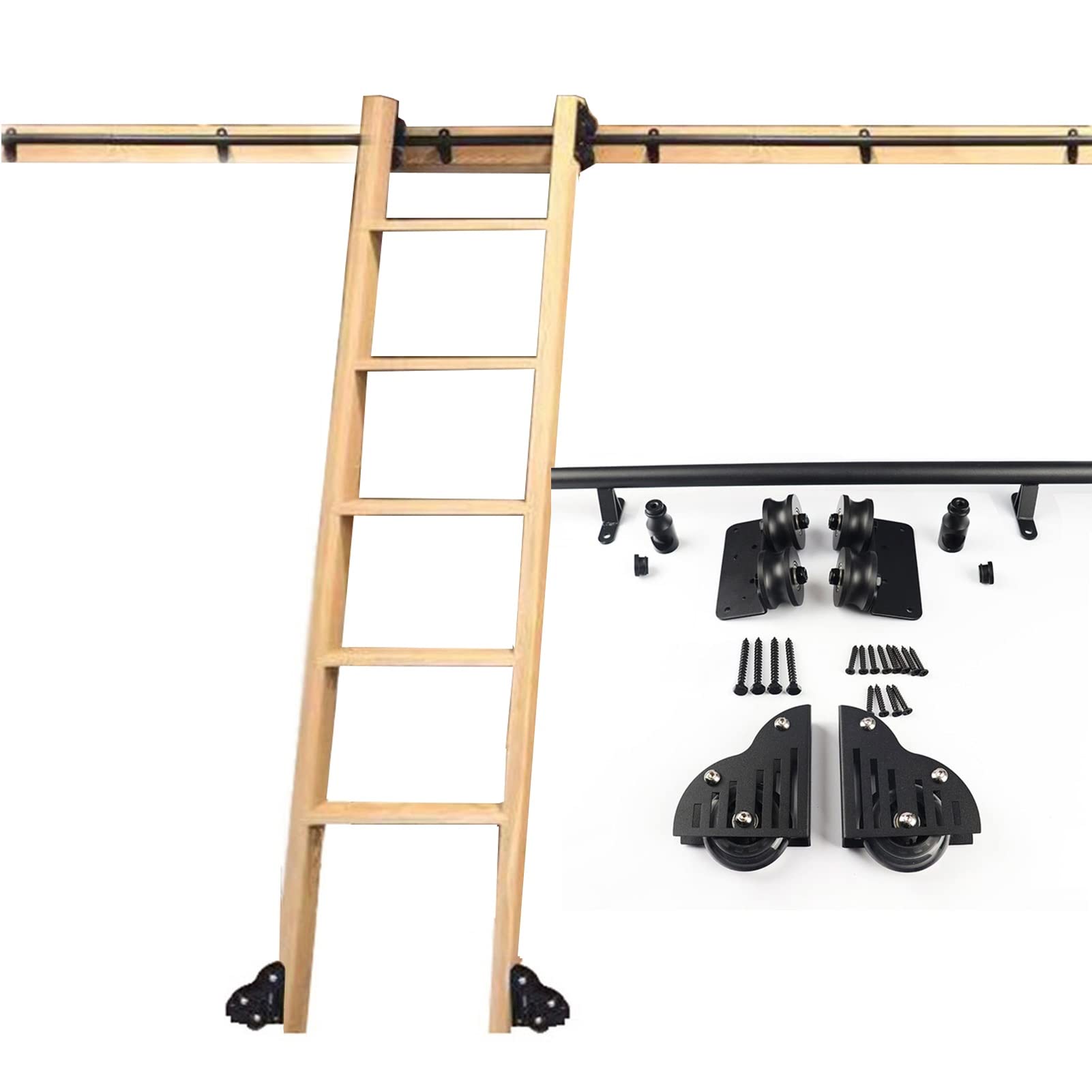 Buy Sliding Ladder Kit Rolling Library Ladder Rail Track Rolling