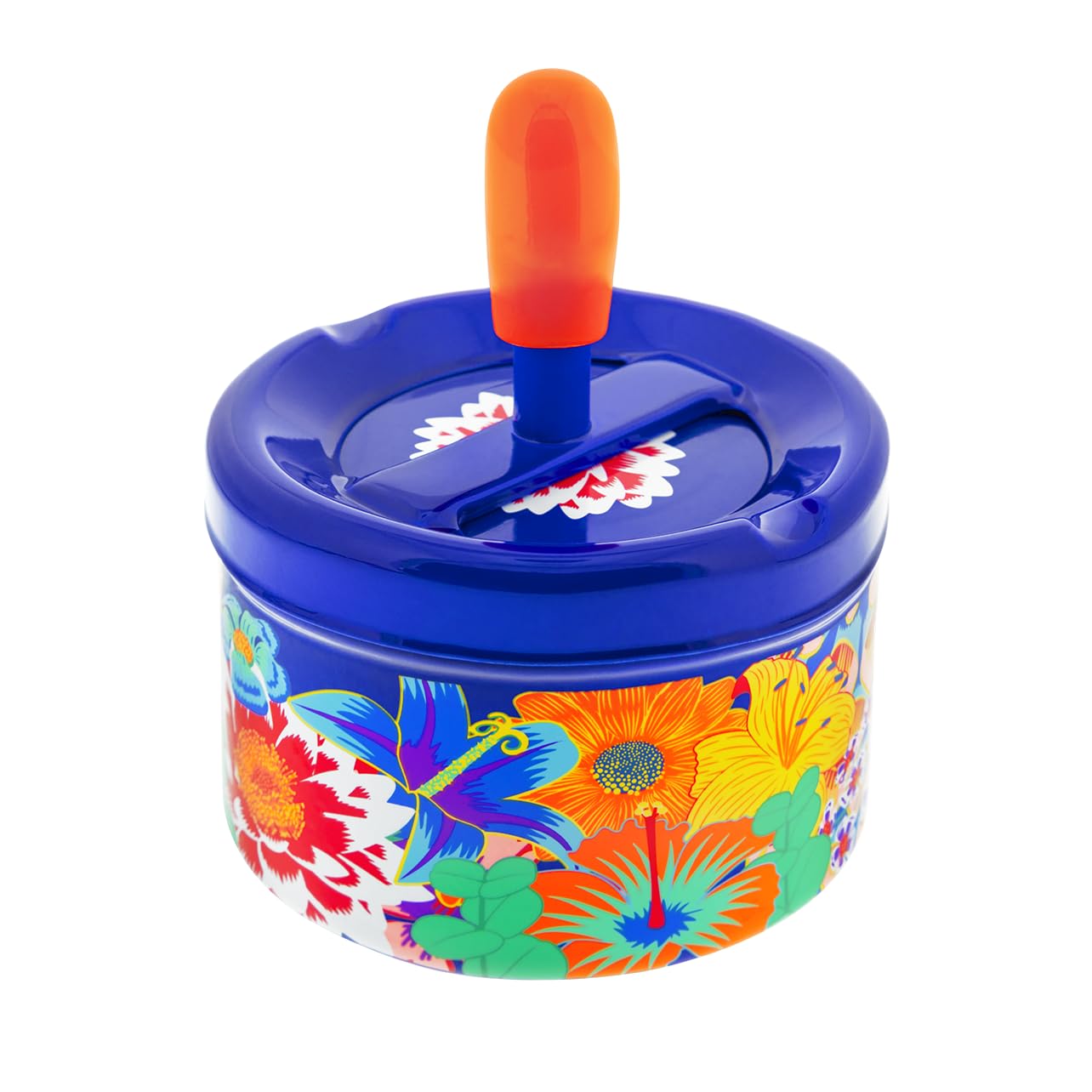Cendrier poussoir design en acier brossé accessoire de table élégant