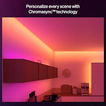 Hue Flux Ultra-Bright 3-Meter LED Strip Light, 2900 lm, Vibrant Color and Ambiance, Flexible Indoor Lighting, Chromasync™ Color Blending, Cuttable, Extendable, Reusable, App and Voice Control