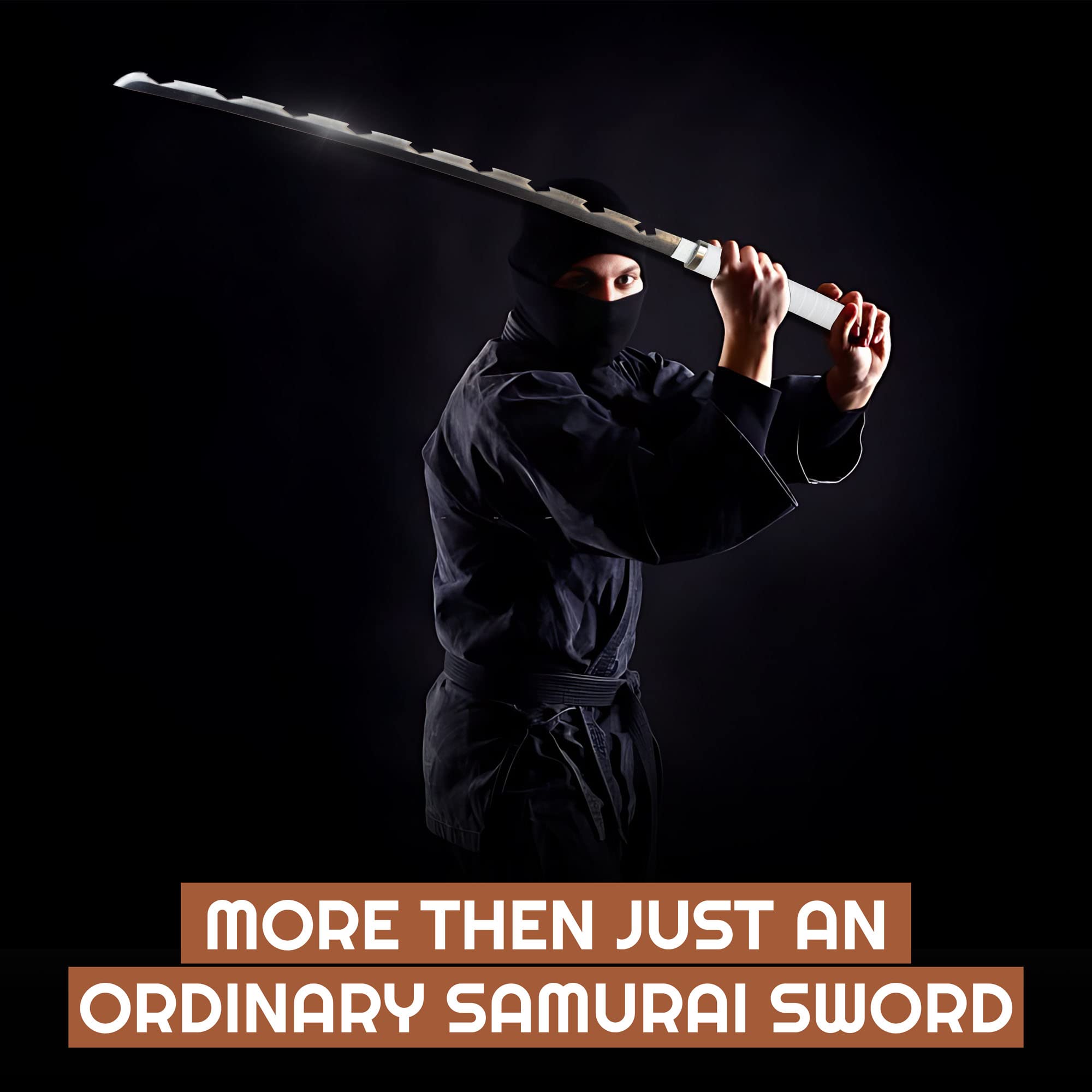 Swords and more Demon Slayer - Hashibira Inosuke Schwert, Nichirin, Karbonstahl, 102 cm, Samurai Schwerter, Demon Slayer Schwert für Dämonentöter Kostüm & Anime Geschenke