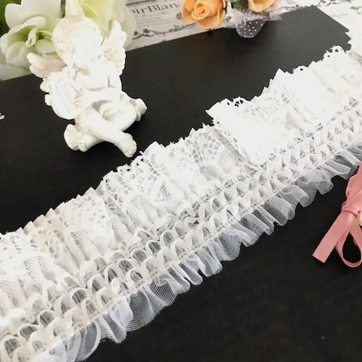 Amazon.co.jp: 衣装レース レース 幅広 二重かさね シフォン 伸縮