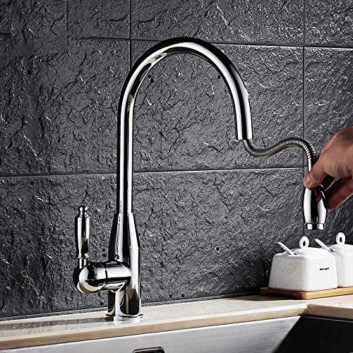 Robinet de cuisine en laiton bronze antique mitigeur haut de gamme