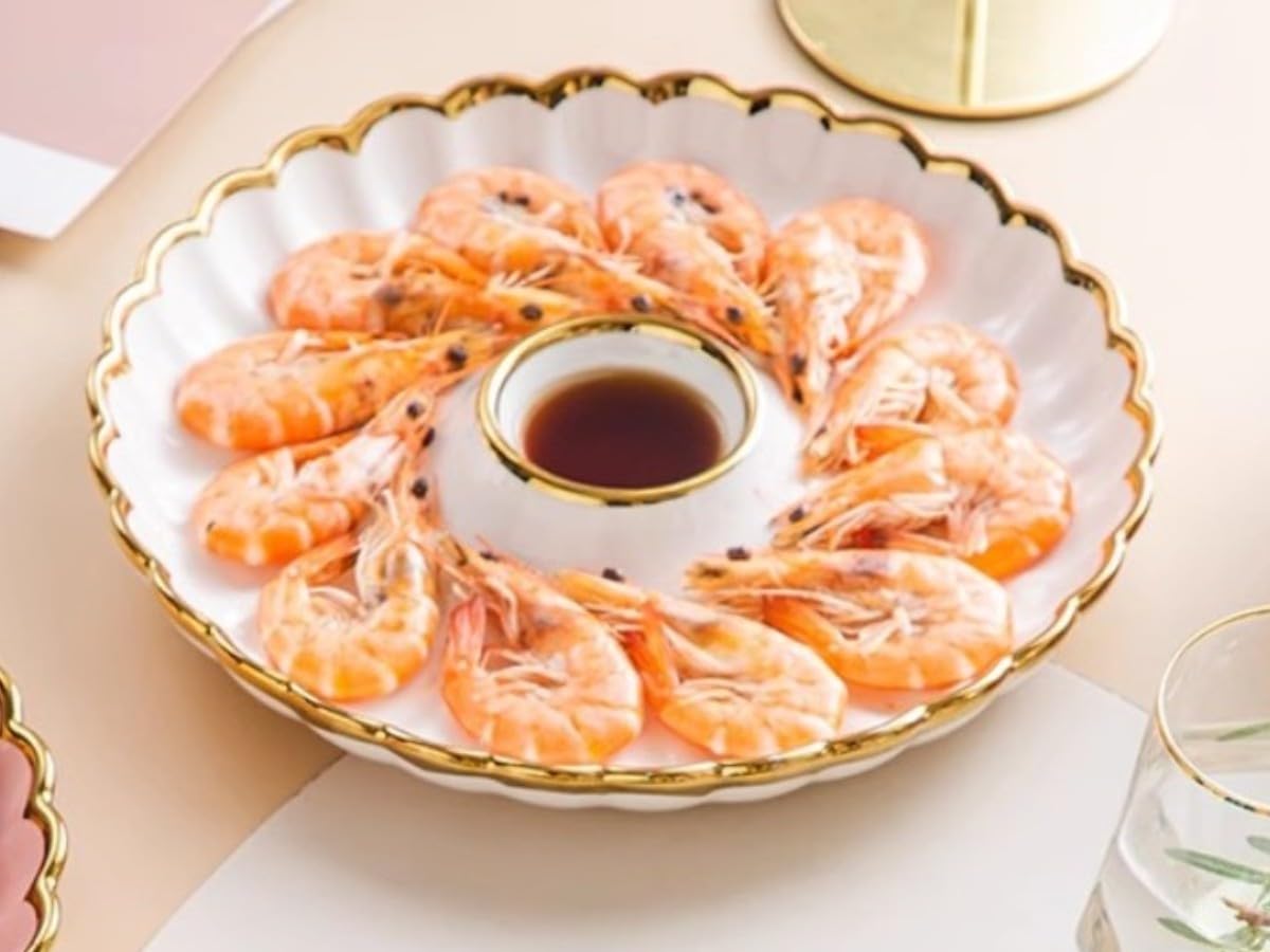 Amazon | [TAOHUA]ランチプレート 仕切り皿 陶器 餃子皿 タレ皿付き