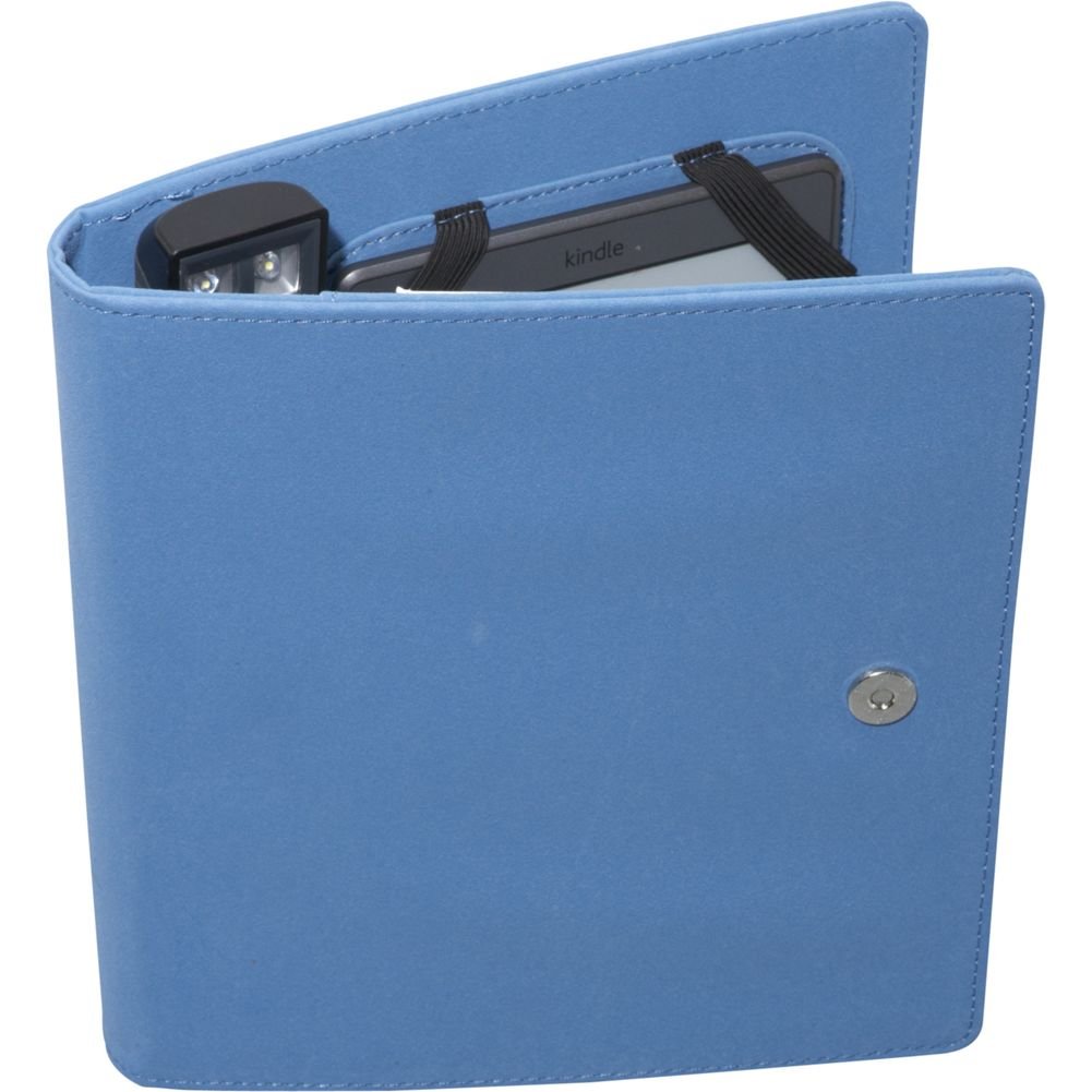 Periscope Cover+Light for Kindle Wi-Fi, Kindle Touch, Nook Simple Touch and Sony PRS-T1 in Steel Blue Microfiber Fabric