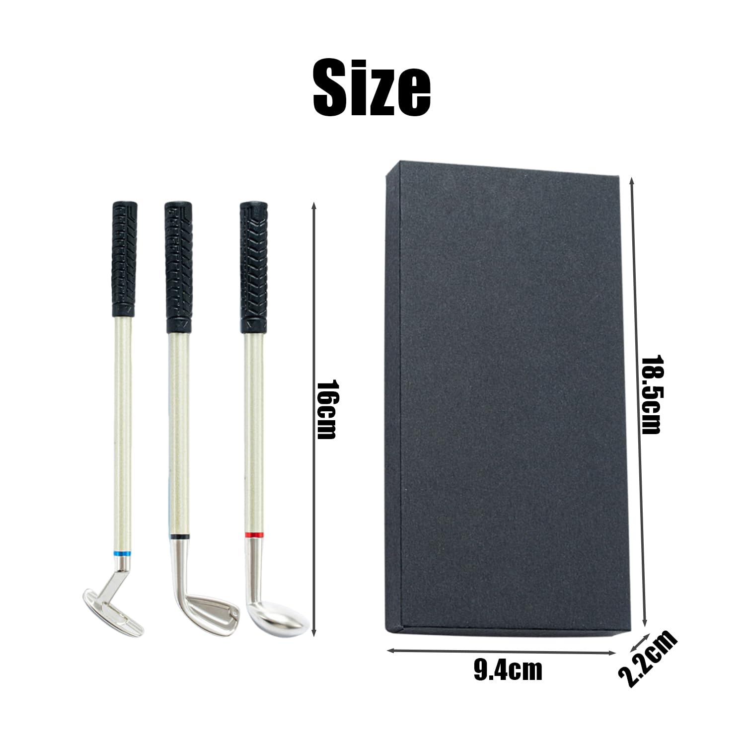 DUINIU 3 Golf Ballpoint Pens, Unique Golf Club Gift Box, Office Metal Pens, Smooth Writing, Suitable Gifts for Men - Image 2