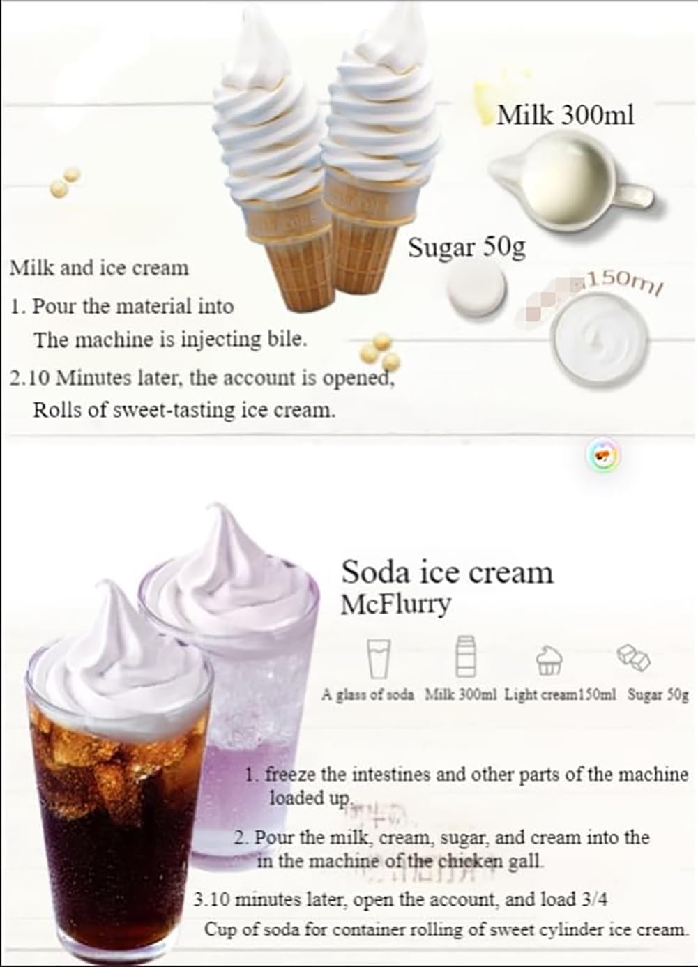 Machine à Desserts glacés, Sorbetière Maison, Sorbetière Italienne, Sorbetière au Yaourt glacé 500 ML, Yaourt glacé à l'italienne, Sorbet aux Fruits et guimauves White