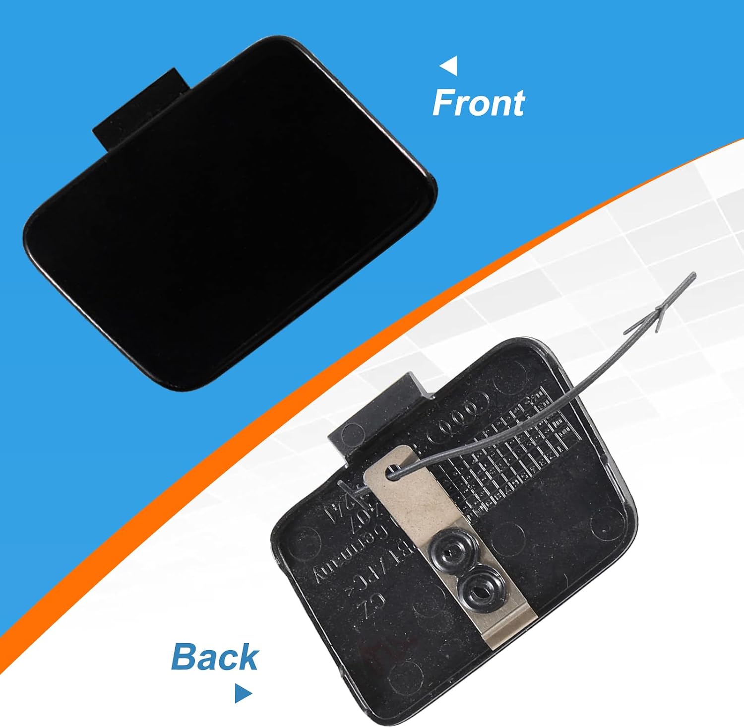 Car Front Bumper Tow Hook Cover Cap Towing Eye for Audi A4 B6 2003 2004 2005 8E0807241 (Unpainted, Right Passenger Side)