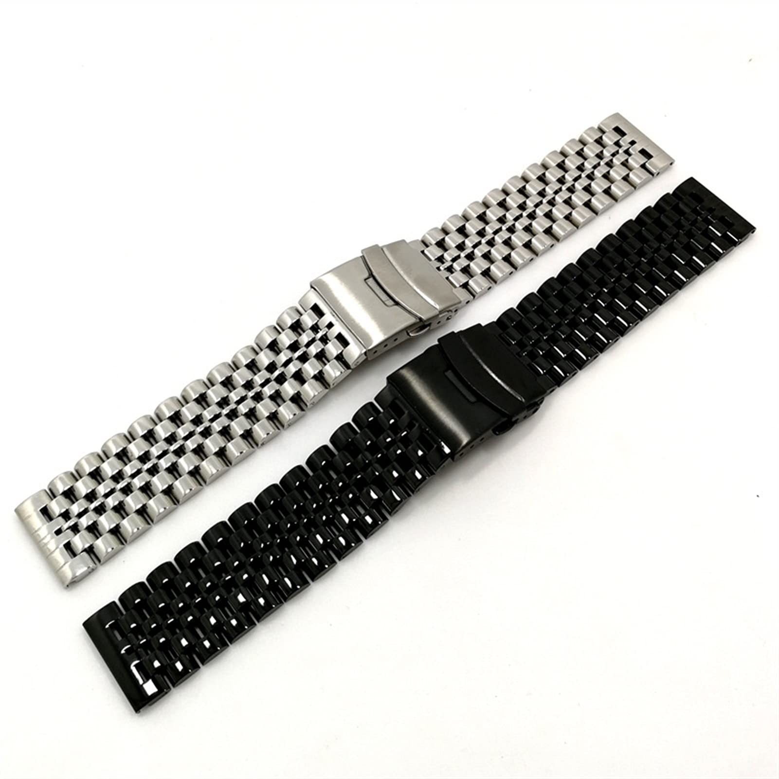 Pasek do zegarka Quick Release Mesh Pleciony metalowy pasek ze stali nierdzewnej dla mężczyzn i kobiet Regulowany 18 mm, 20 mm, 22 mm Bransoletka / 18 mm/Czarny