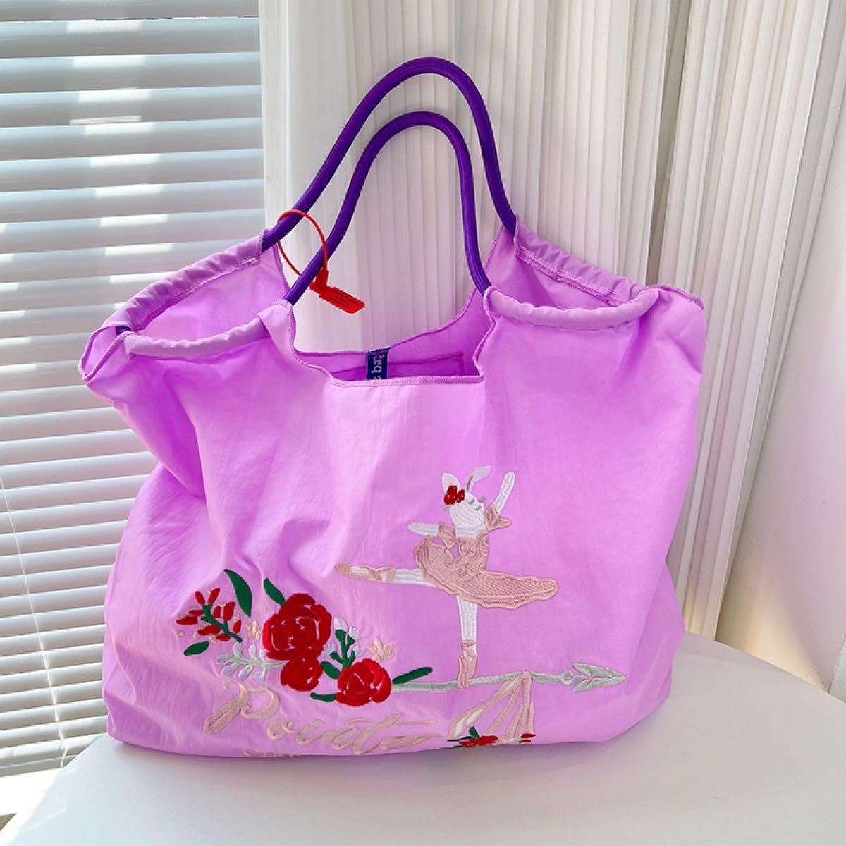Amazon.co.jp: 刺繍 エコバッグ M トートバッグ 韓国 バレリーナ