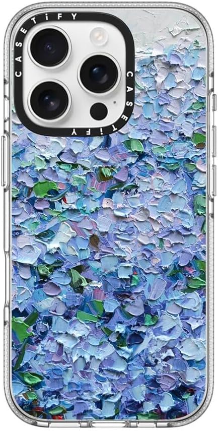 CASETiFY Clear iPhone 16 Pro Case [Not Yellowing / 6.6 ft. 3X Military Grade Drop Protection/Magsafe] - Nantucket Blue Hydrangeas - Clear