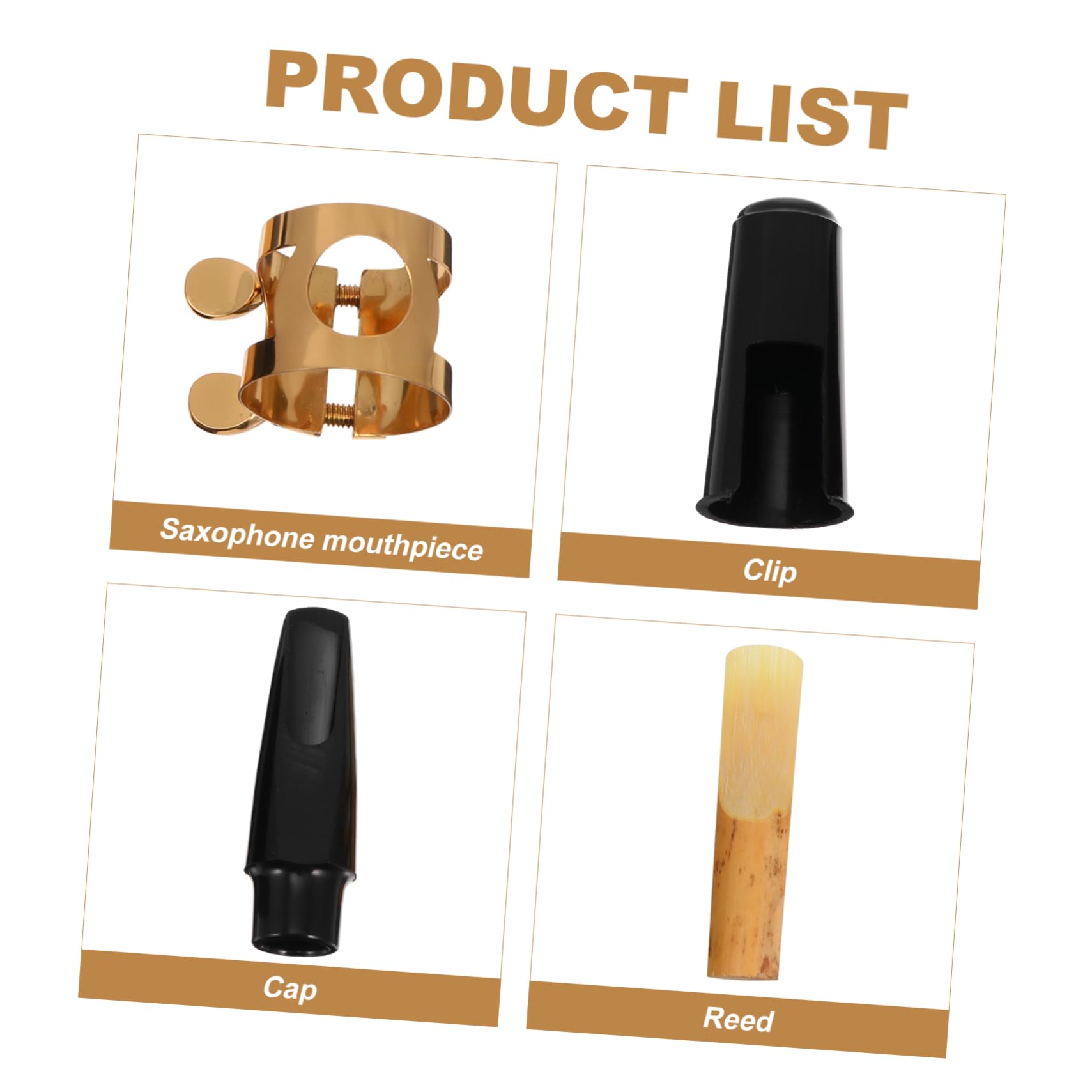 TOYANDONA 3ensembles Kit Accessoires Pour Saxophone Alto Plastique Avec Embouchure Capuchon Languettes Et Clips Pratique Et Léger Pour Étudiants Et Débutants