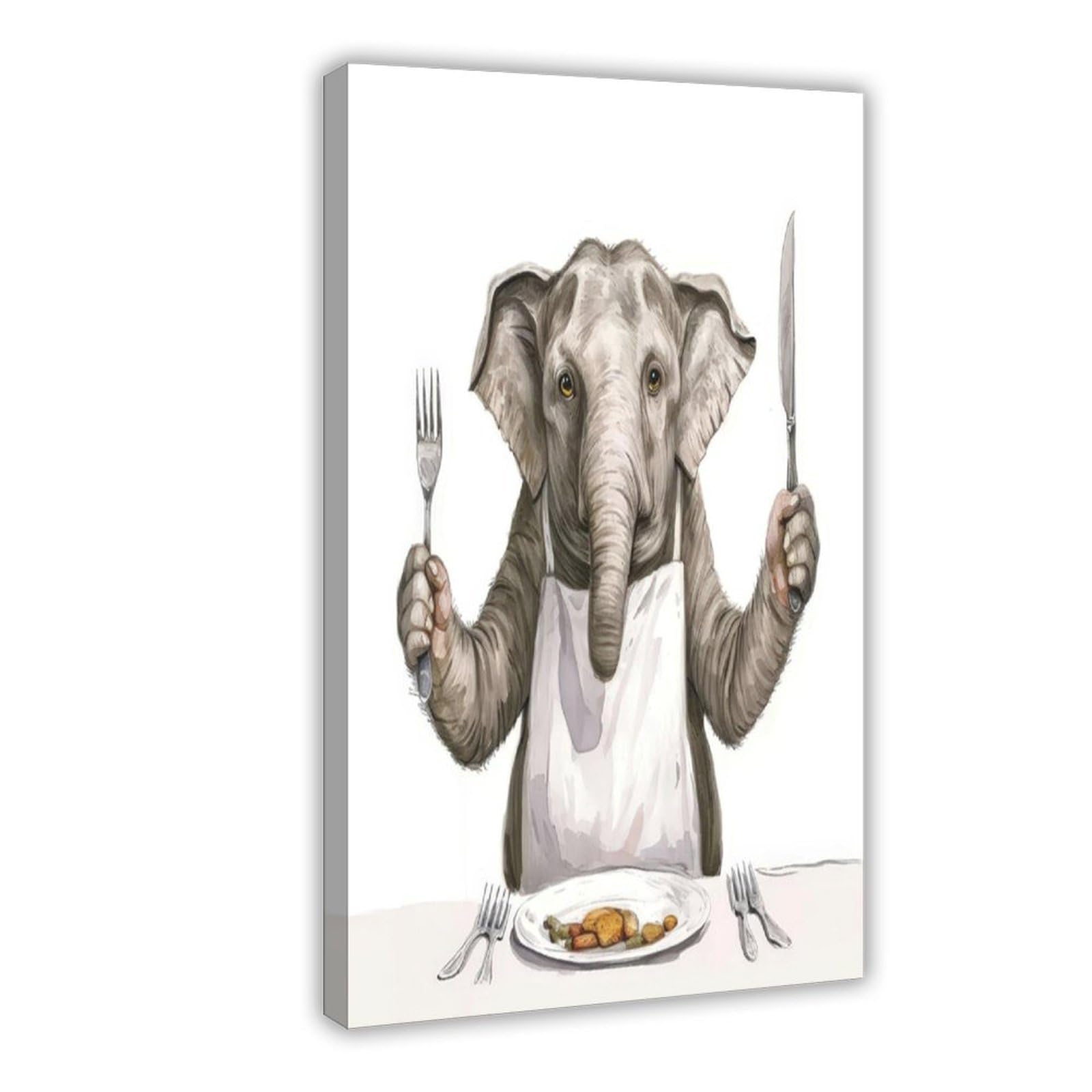 Bareronor Abstract Elephant Poster Canvas Poster Bedroom Decor Landscape Office Room Decor Gift 24" L X 36" W