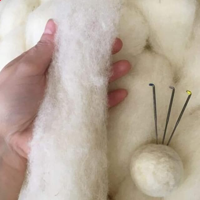 Needle Felting Wool Carded Core Wool Sliver 500G 100% British Mixed Breed Pure Wool