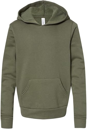 Bella Canvas Sudadera con capucha de forro polar de esponja (3719Y), Azul Marino, L