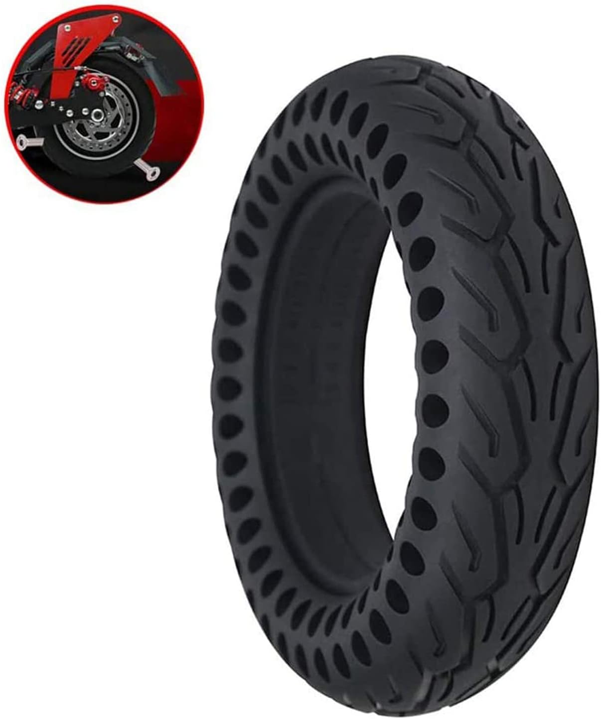 10 Inch Electric Scooter Tires, 10X2.5 Explosion-Proof Solid Tires, Honeycomb Hollow Shock Absorption, High Elasticity and Puncture Resistant Tires