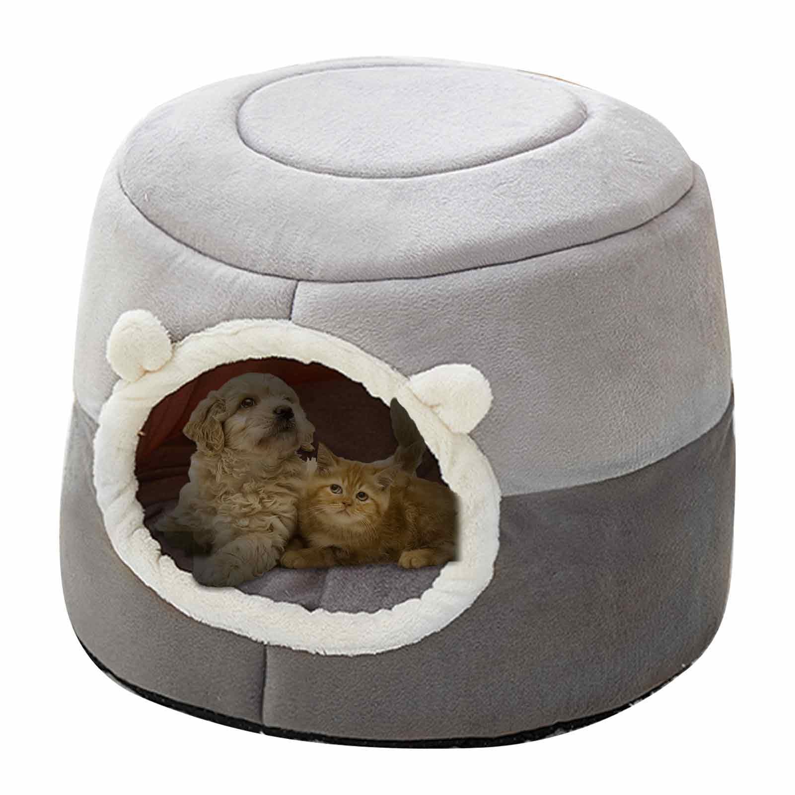 Amazon.co.jp: 猫の家 | 取り外し可能な枕を備えた半閉鎖型の屋内犬