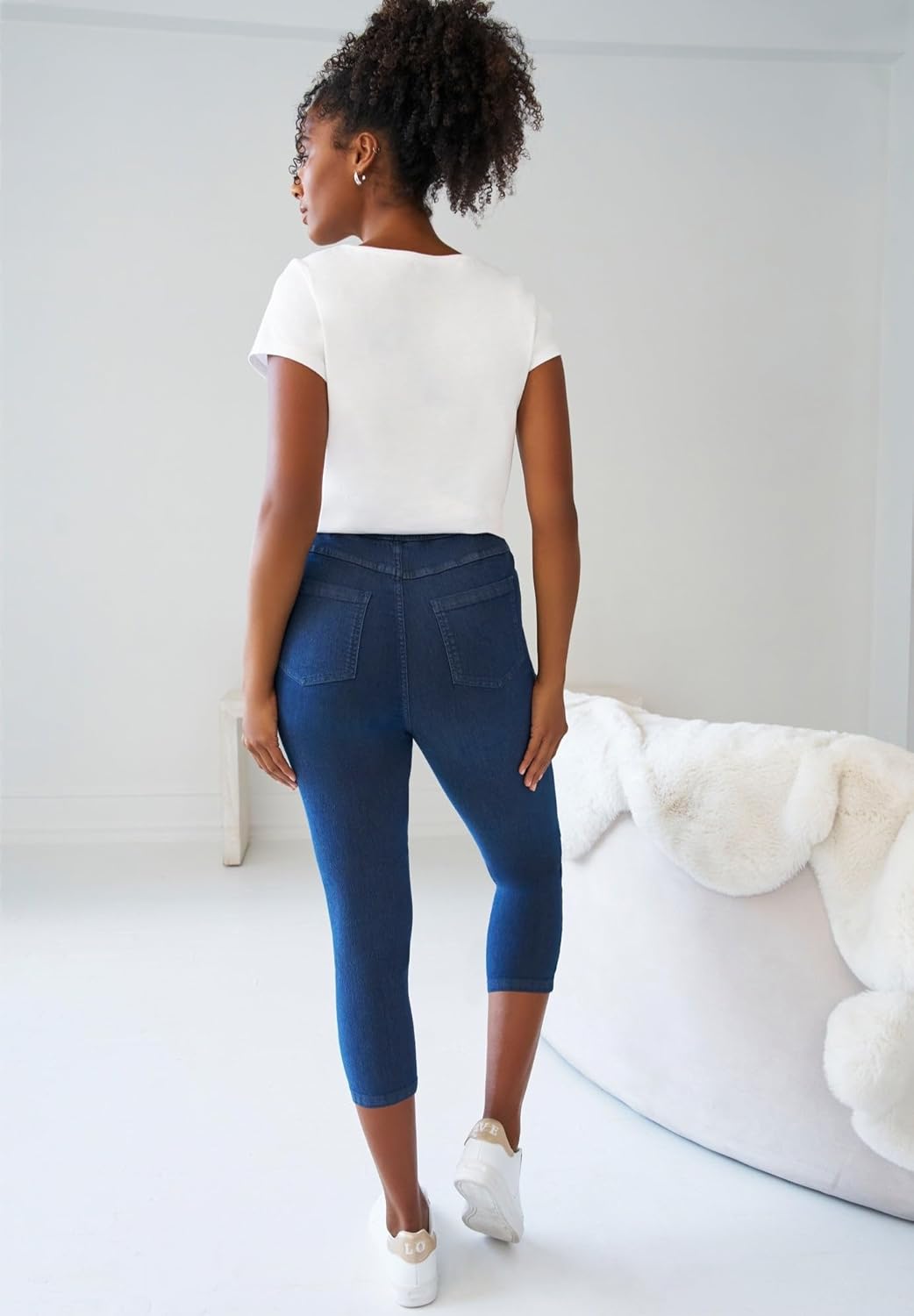 ellos Plus Size Mid-Rise Stretch Capri Jegging