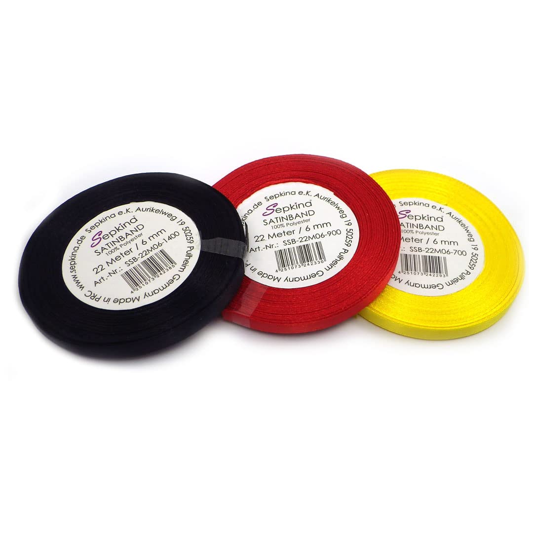 2x Rubans décoratifs en satin rouge 12 mm - Rubans décoratifs - Rubans cadeaux