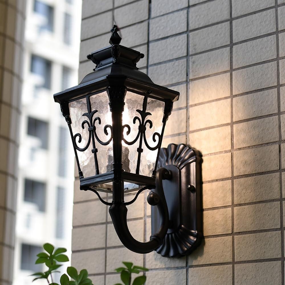 SMCCYYSD Wall Lamps, Black Outdoor Light Aluminum Exterior Lamp Farmhouse Sconce Lighting for Patio Porch Garden Courtyard Villa