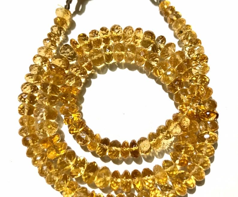 Perles citrine naturelle 5x8 mm pour créer des bijoux porteurs de lumière