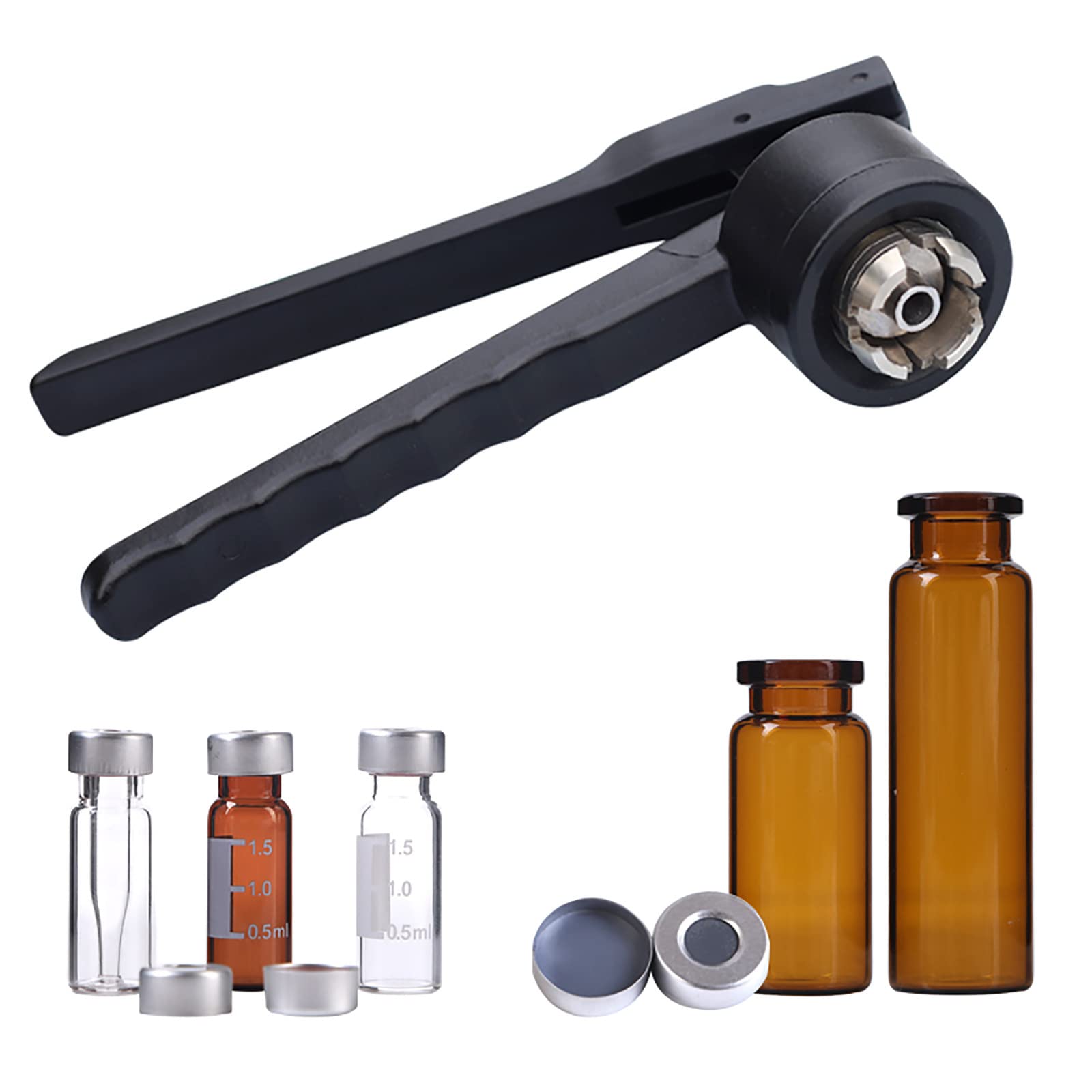 Glass Vial Crimper, Vial Sealing Machine,Full Aluminum Caps Bottle Capper,Bottle Crimping Tools for Chemical Laboratories Tools Capper