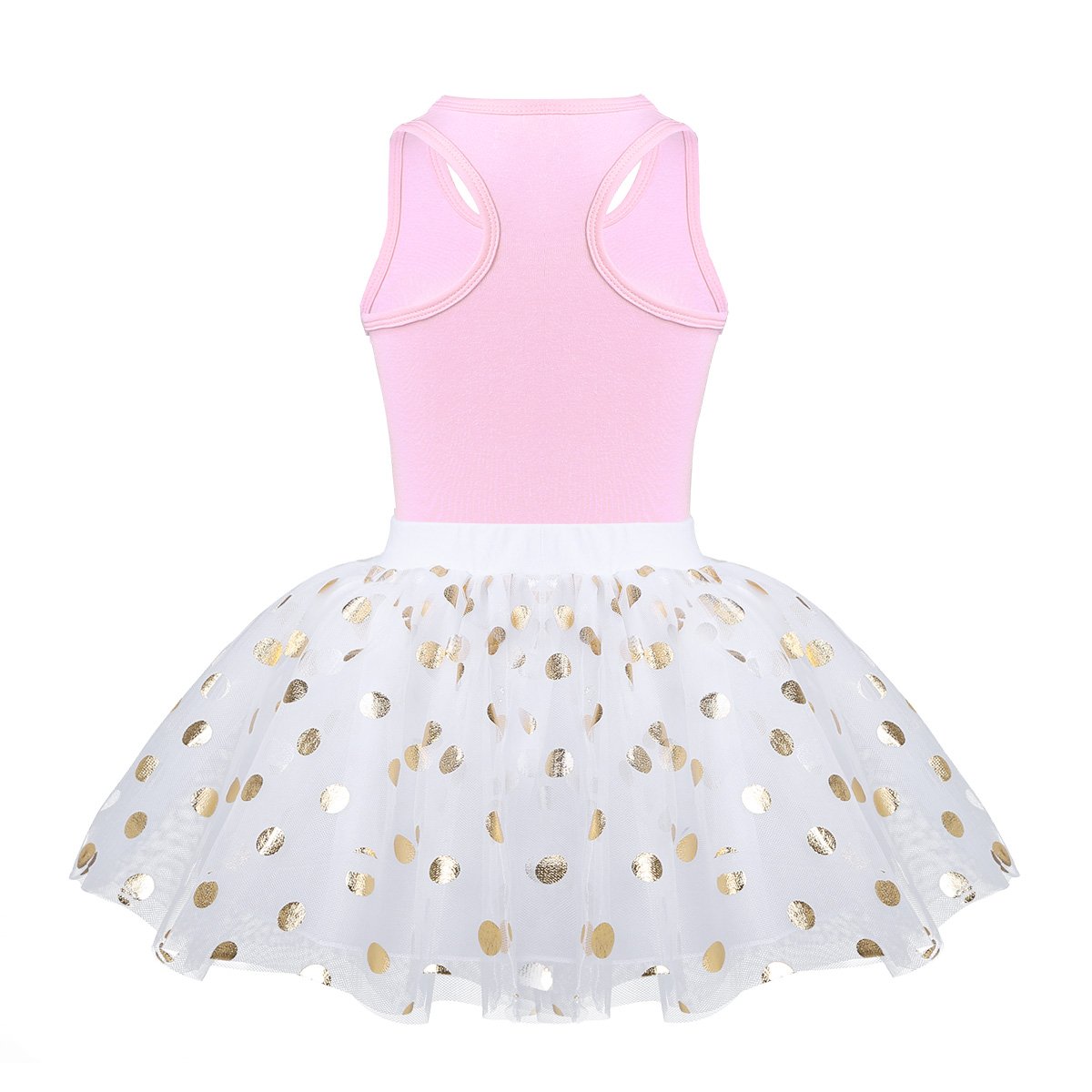 Hularka Infant Baby Girls 2PCS Shiny Sequin Polka Dots Birthday Outfits Sleeveless Top Shirt with Mesh Tutu Skirt Set Pink 5-6
