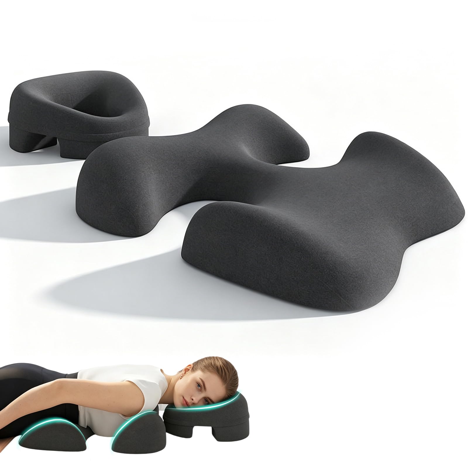 Juego de cojín de masaje para el pecho y la cara, cojín de apoyo para el abdomen, proporciona apoyo para la posición prona, almohada de masaje con agujero para la cabeza para el spa y el