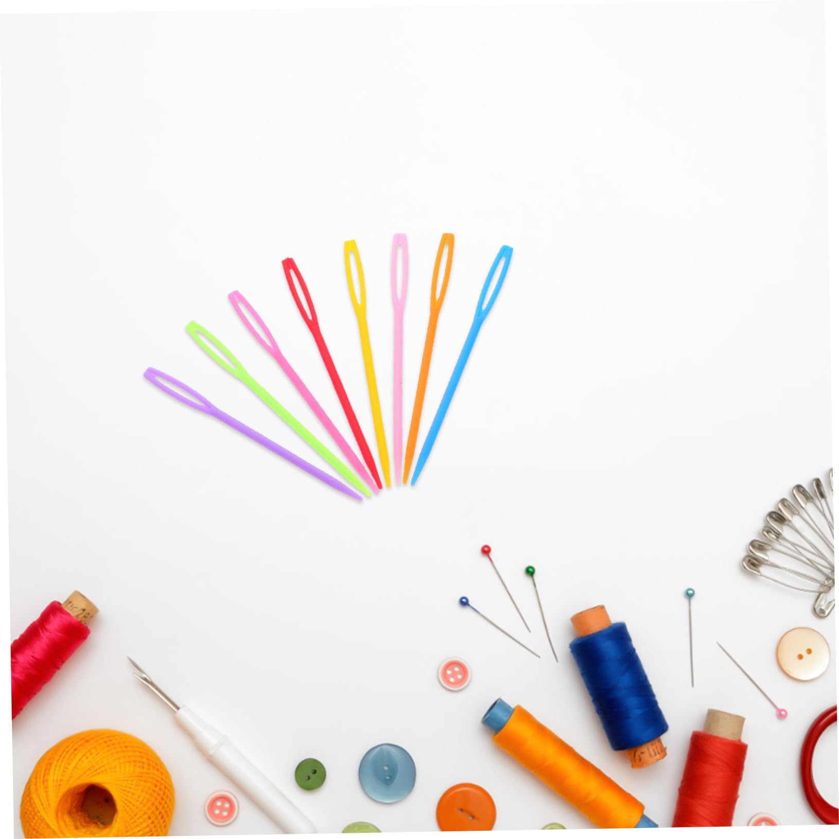 SHINEOFI 2000pezzi Aghi da Cucito in Plastica Colorata Cruna Grande Smussati per Filati e Arazzi Aghi da Maglia e Rammendo