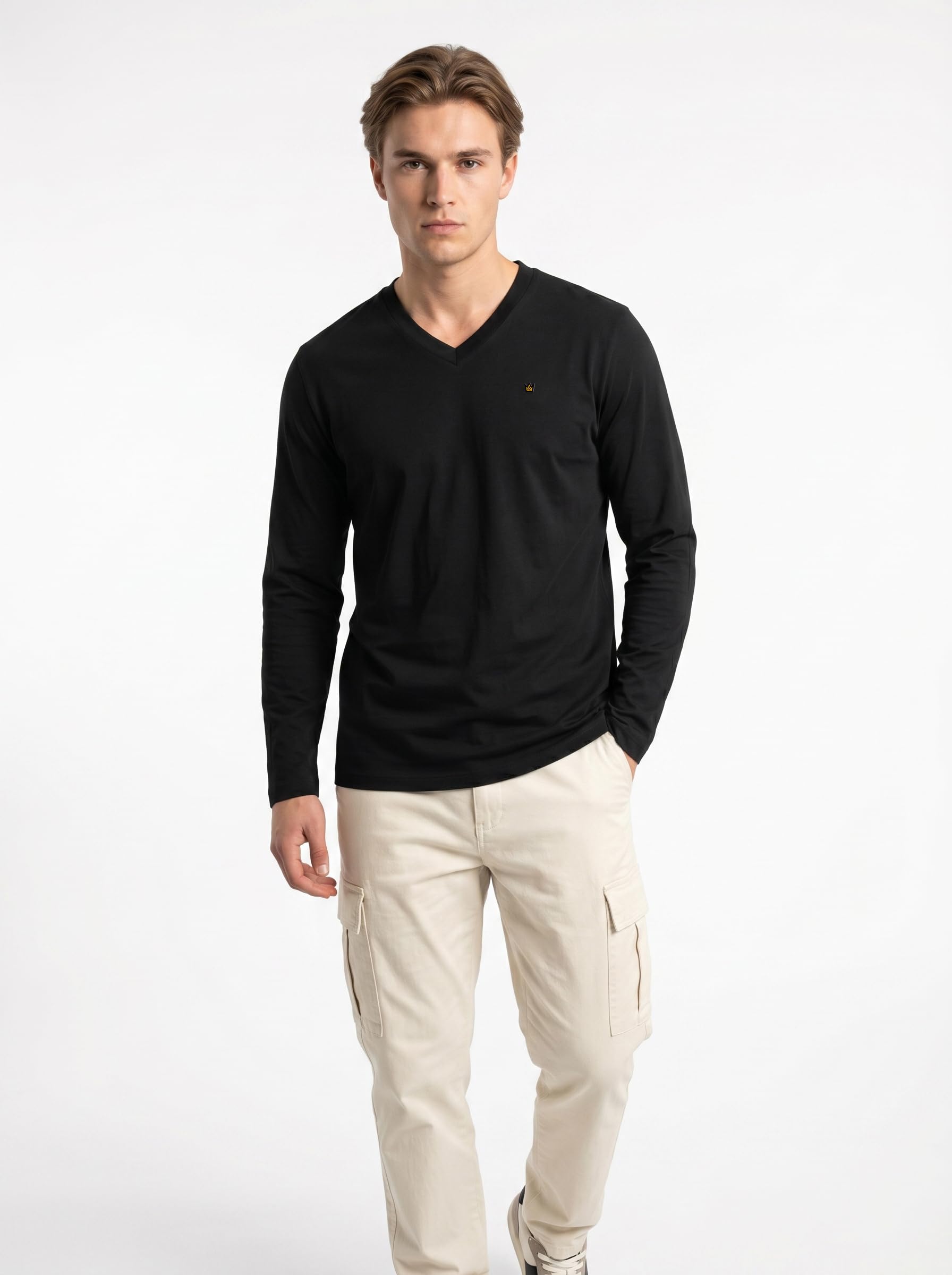 Paquete de 3, 4 camisetas de manga corta y larga con cuello en V para hombre, cómodas camisetas de cuello en V para gimnasio, correr, entrenamiento y salidas casuales