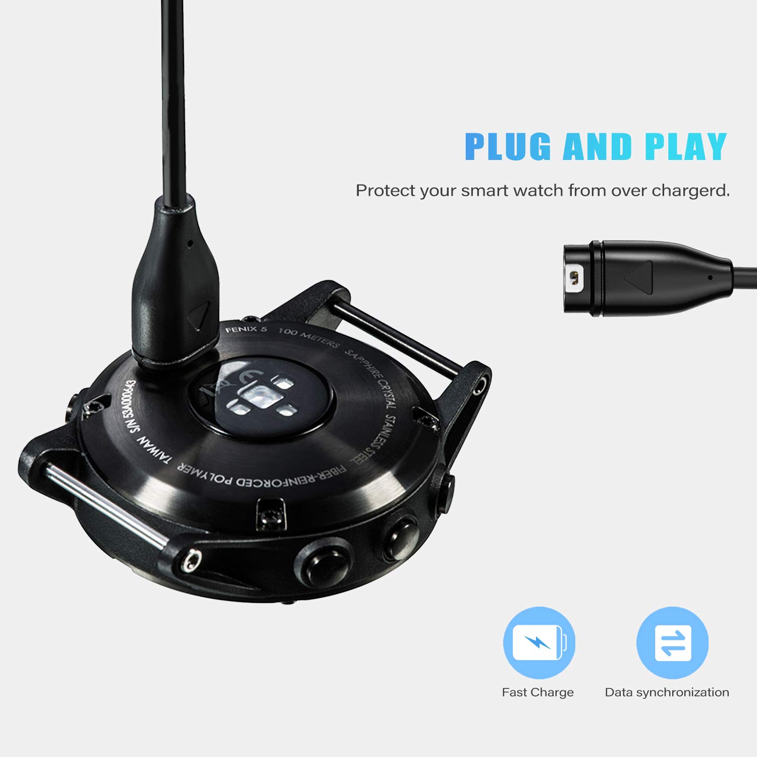 Cavo Caricabatterie Per Garmin Fenix 5/5S/5X/6/6S/6X - Supporto Di Ricarica USB