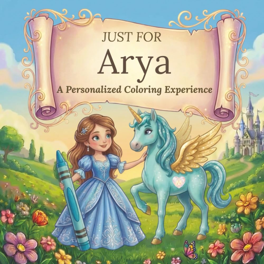 Just for Arya: A Personalized Coloring Experience: 50 total coloring pages | 28 coloring pages featuring Arya's name | 22 coloring pages themed for girls (Personalized Coloring Book Series)