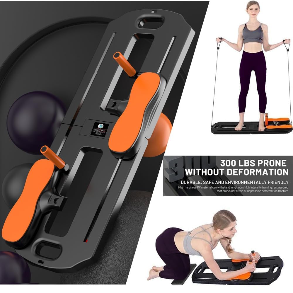 Garvee Multifunktionales Pilates Reformer Board Für Zuhause, Fitnessgerät Für Bauchmuskeltraining Und Pilates, Trainingsgerät Für Effektives Workout, Inkl. Pilates Board Und Reformer Maschine