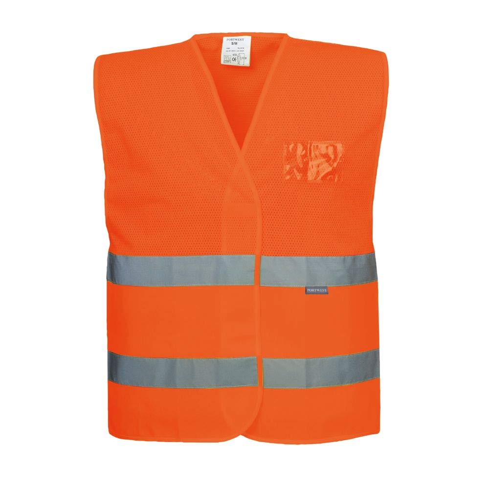 Portwest Hi-Vis Half Mesh Vest, Size: XX/3X, Colour: Orange, C494ORRXX/3X, XXL-3XL - Image 3