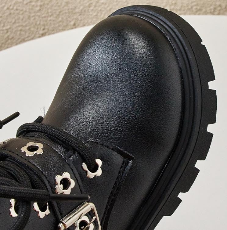 Girls platform Ankle Boots Side Zip Comfort Non-Slip Boot Lace Up Outdoor Combat Boot(Toddler/Little Kid/Big Kid)2