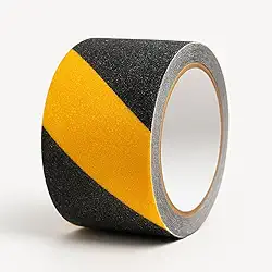 Fita Adesiva Antiderrapante 5m x 50mm – Segurança e Sinalização – Preto e Amarelo – Alta Aderência para Escadas, Rampas, Pisos, Degraus e Áreas Industriais