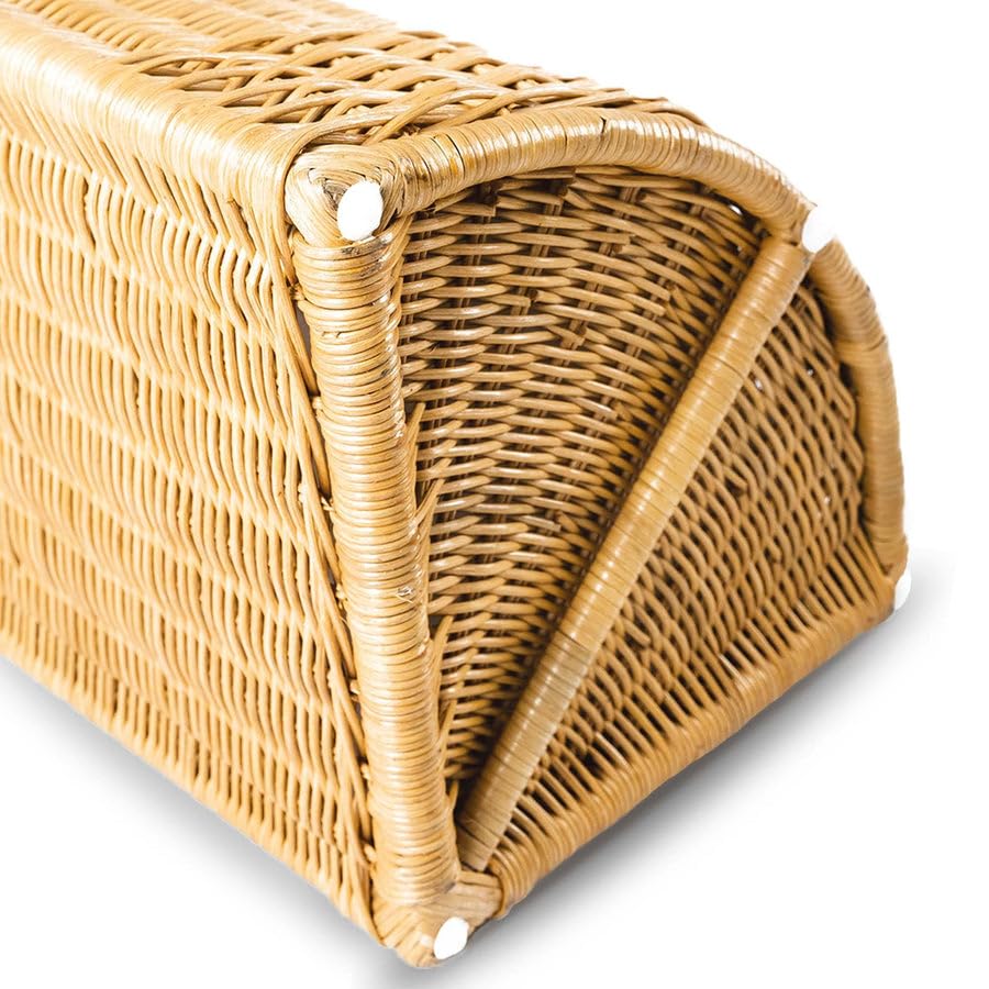 Image of wicker Corner Laundry Basket with Lid| laundry basket with lid | storage basket Laundry Hampers(15 inchL x 15 inchW x 28 inchH)(Beige)