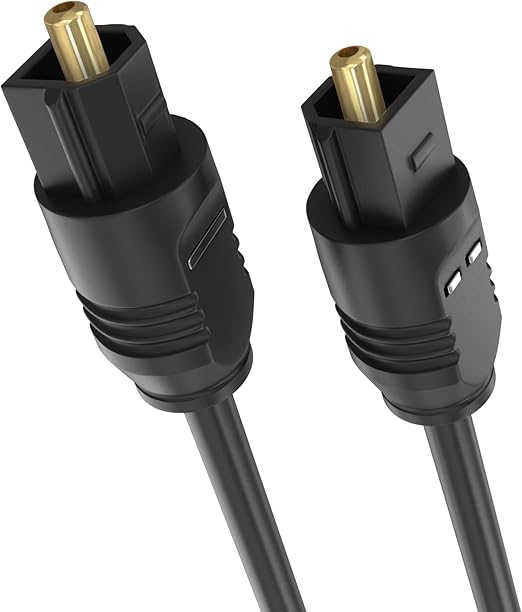 Cmple - Optical Audio Cable 6 ft Toslink Cable Slim Fiber Optic Cable Gold Plated Slim Optical Cord Digital S/PDIF Audio for Soundbar, AV Receivers, TV Sound Bar, Game Console