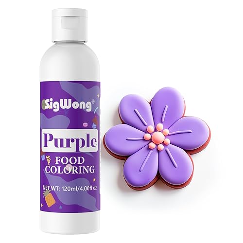 Colorante alimentario Juego de colorante líquido púrpura de 4.1 fl oz, tinte de color alimenticio mejorado para hornear, cocinar, decoración de