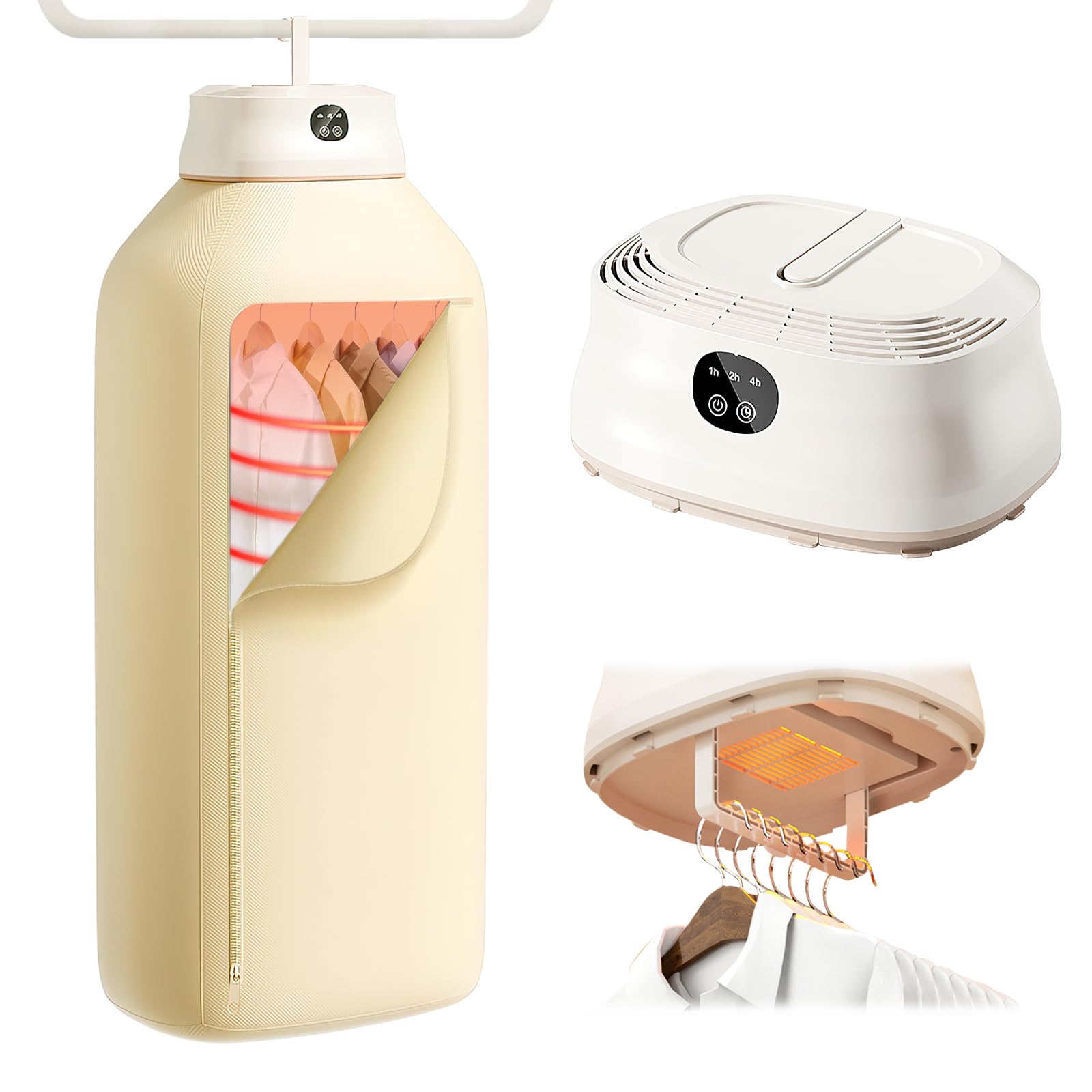 Mini Secadora de Ropa, Maquina Secar Ropa Bomba de Calor, Secador Ropa Portatil, Secadora de Ropa Bajo Consumo, Secadora de Ropa Portatil Plegable, Secador De Ropa Electrico