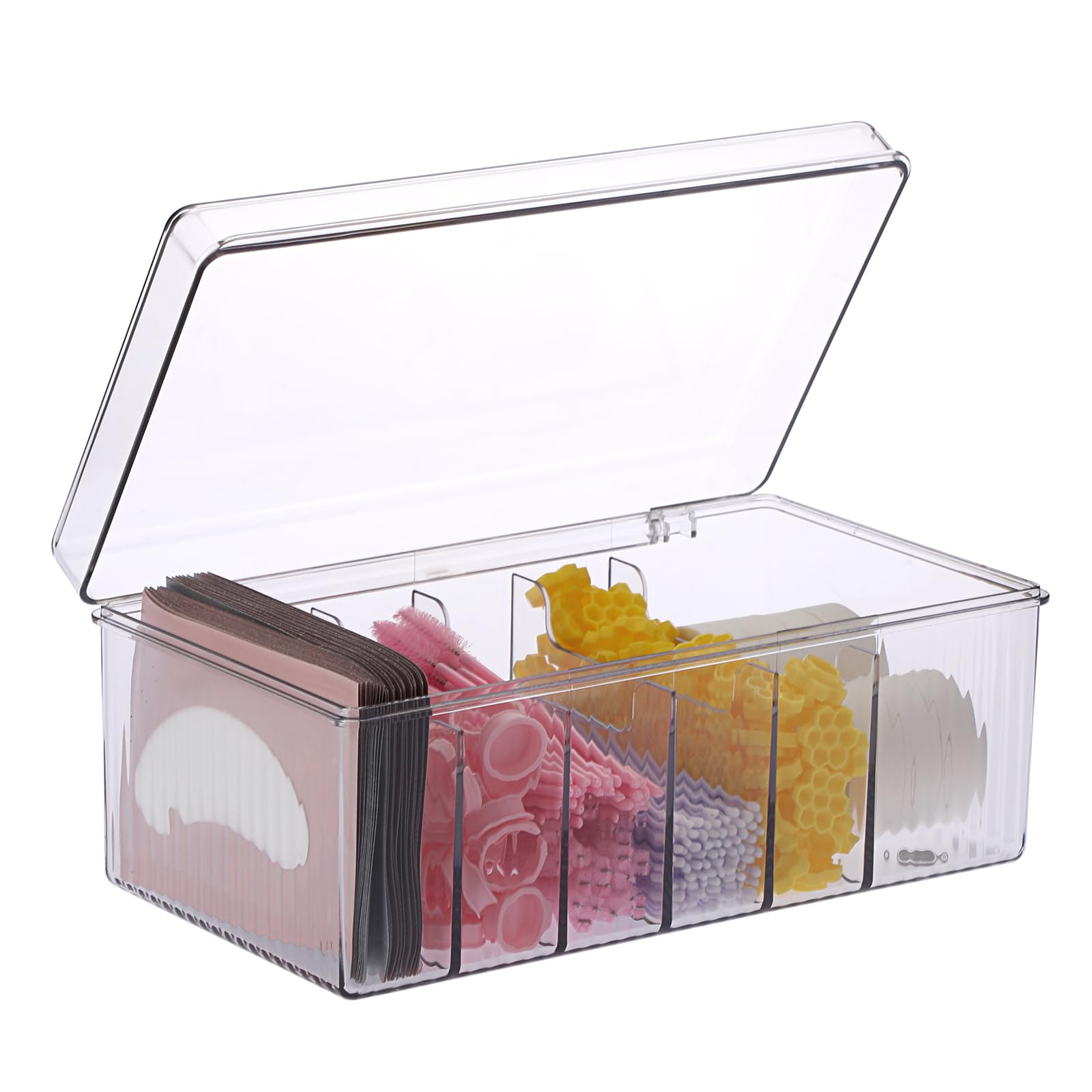 ELLDOO Lash Extension Organizer Box, Acrylic Large Capacity Eyelash Supplies Organizer Storage Box, Lashes Supplies Storage Container