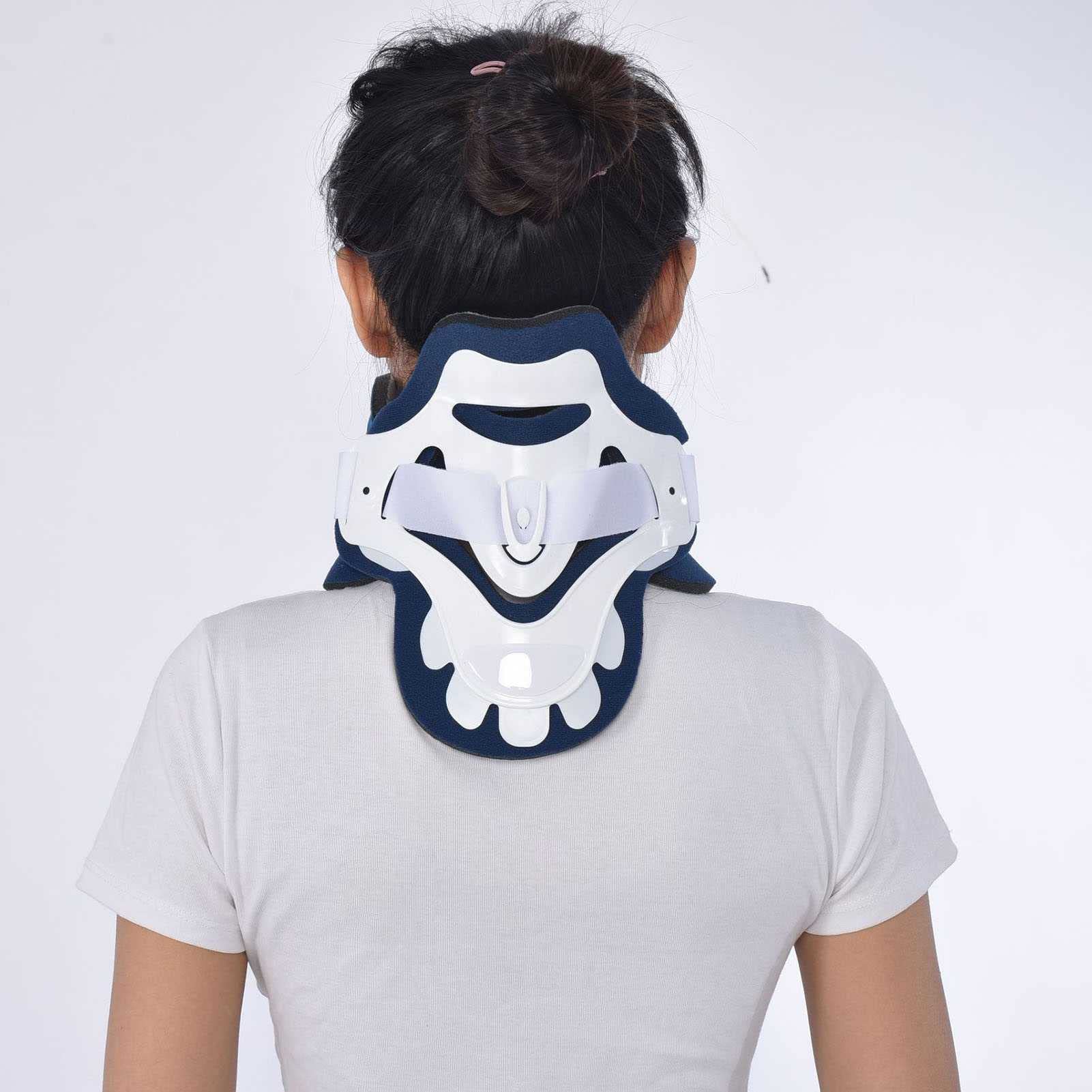Cervical Collar Rigid Adjustable Lifting Neck Brace Relieves Pain Pressure On Spine Vertebrae Immobilizer Cervical Neck Collar (Blue)