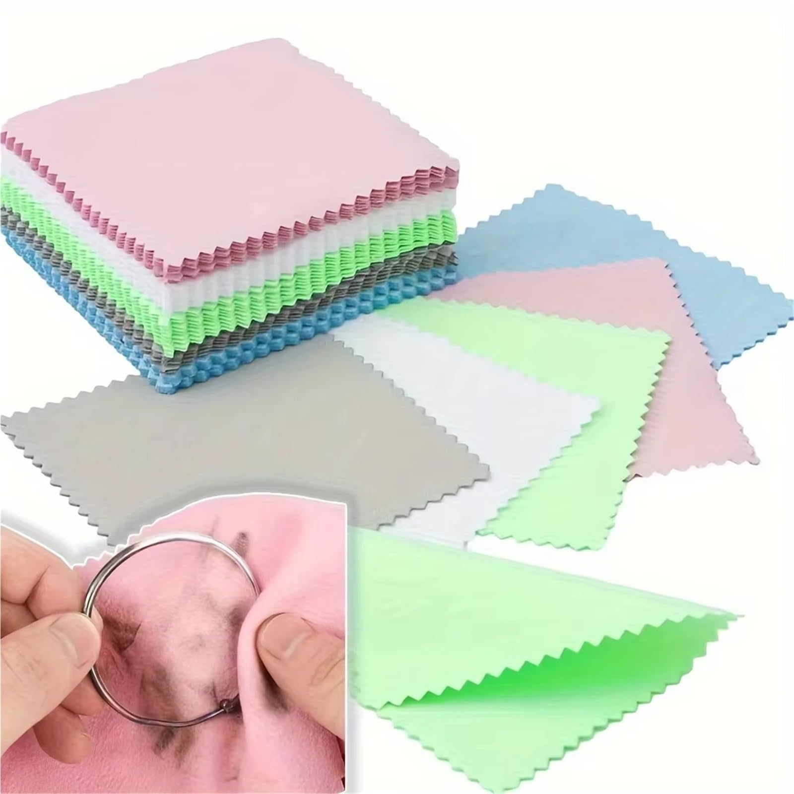 Mikrofaser-Reinigungstücher für Brillen, Sonnenbrillen, Handy-Bildschirme, Schmuck und Kamera – weiche mehrfarbige Linsen-Tücher, perfekt für streifenfreie Reinigung, 300 Stück