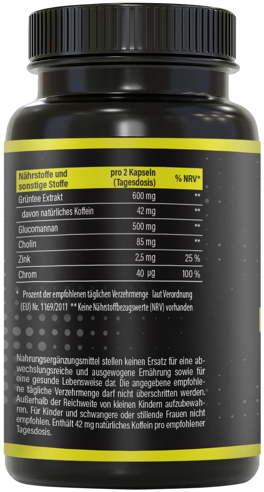 BRNR EASY BRNR Leichte Formel 5in1, Stoffwechsel-Kur mit Cholin, Blutzuckerspiegel-Rezeptur mit Chrom, Ballaststoff Glucomannan, Grüntee Extrakt, 120 Kapseln