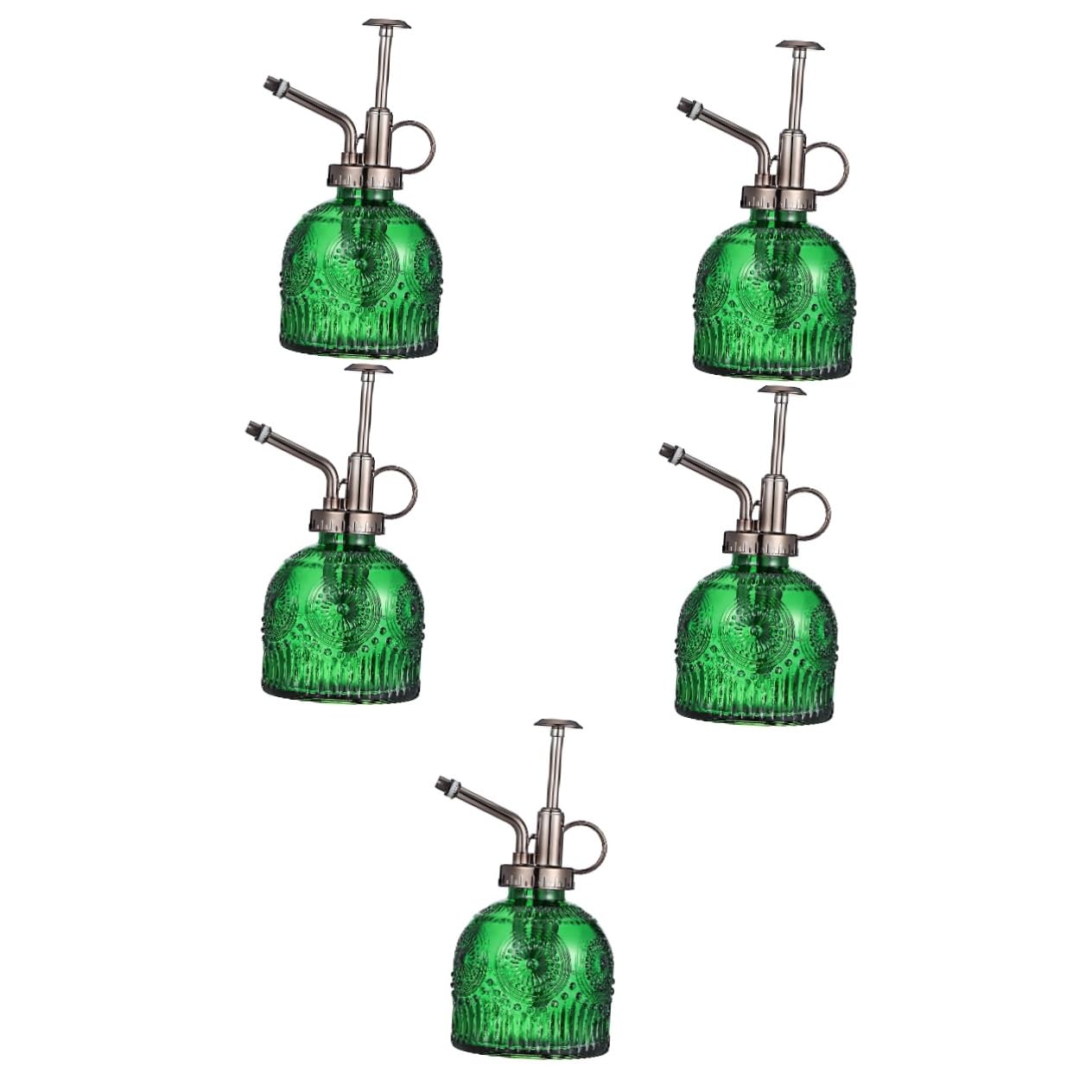 GALPADA 5 Pièces Bouteille Pulvérisateur Plantes Vaporisateur Main Élégant Vert avec Tête Cuivrée Vaporisateur Réutilisable pour Jardinage Intérieur et Extérieur