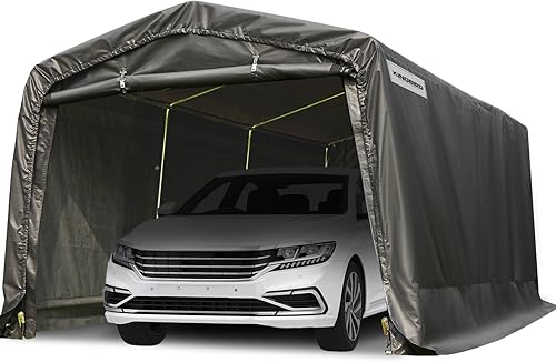 KING BIRD Toldo de coche resistente anti ahora, garaje instantáneo para exteriores con barras reforzadas para el suelo
