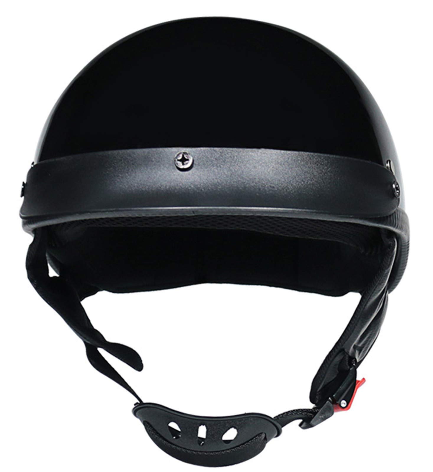 Portatile Mezzi Caschi Jet retrò Casco Scodella,Motociclista Portatile Mezzi Caschi Jet, con Built-in Specchio,Vintage Aperto Casco Moto per Uomo Donna Biker Cruiser Scooter Touring Certificazione E