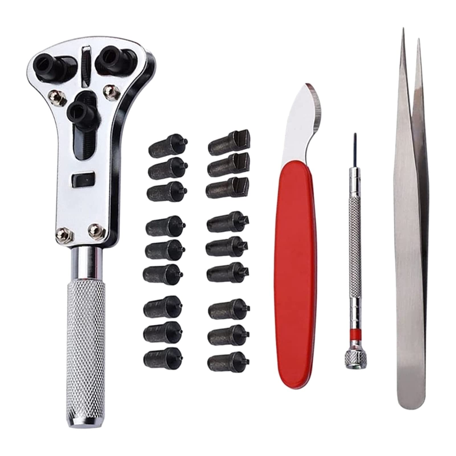 Kit d'outils de Remplacement de Piles de Montre 22 pièces - Outil de réparation de Montre Professionnel Ouvre-boîtier de Montre Kit d'outils de réparation de Bracelet de Montre